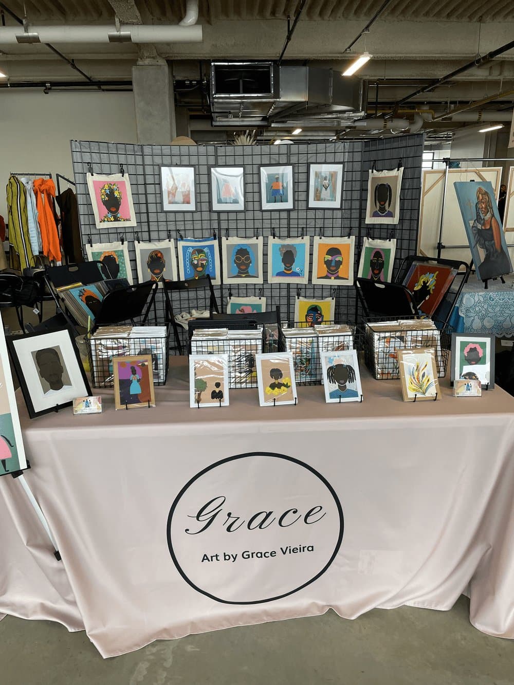 Grace's booth at the Black Girl Art Show